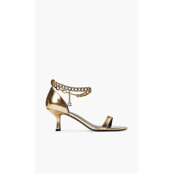 Guess Women's Remo Open Toe Stiletto Chain Sandals, Bronze Size 6M - Picture 2 of 5